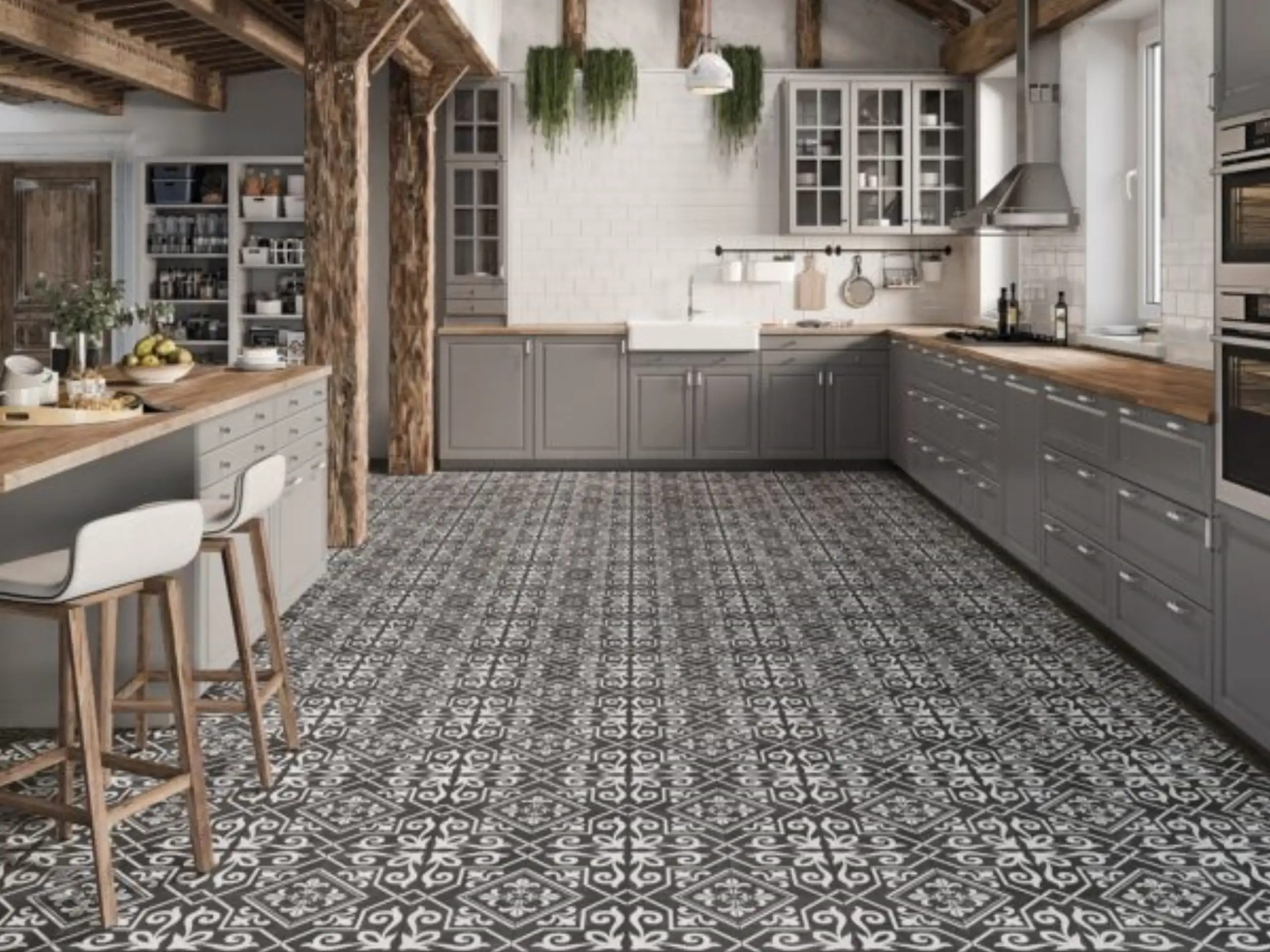 Anti-gly Vintage Porselein Teëls - Klassieke Badkamer Vloeroplossing - Beeld 2