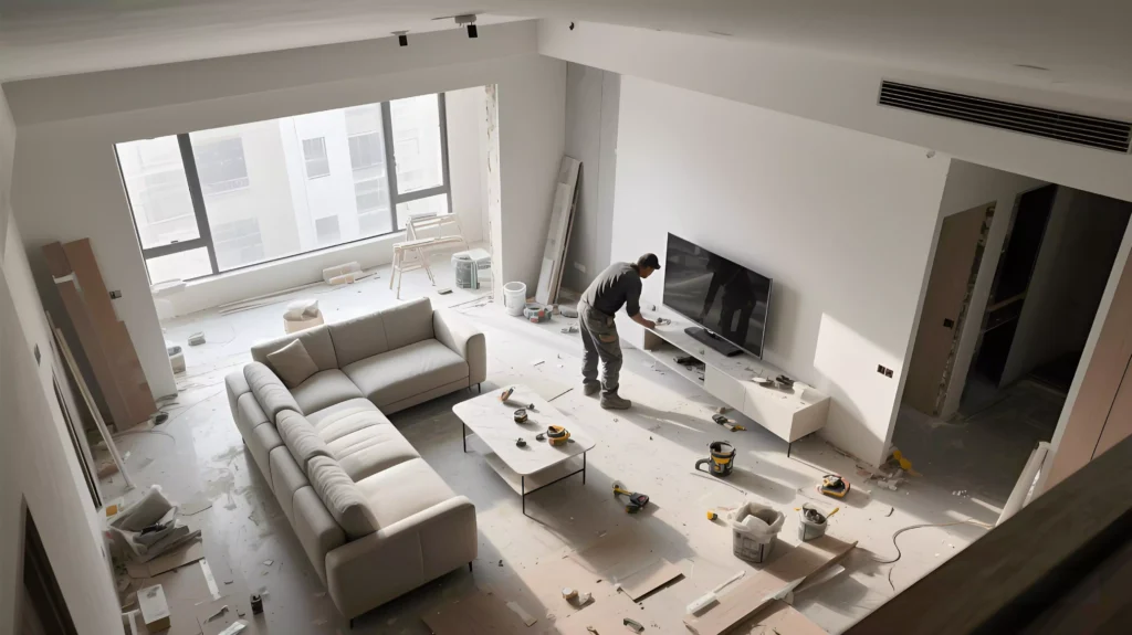 Living room is under renovation