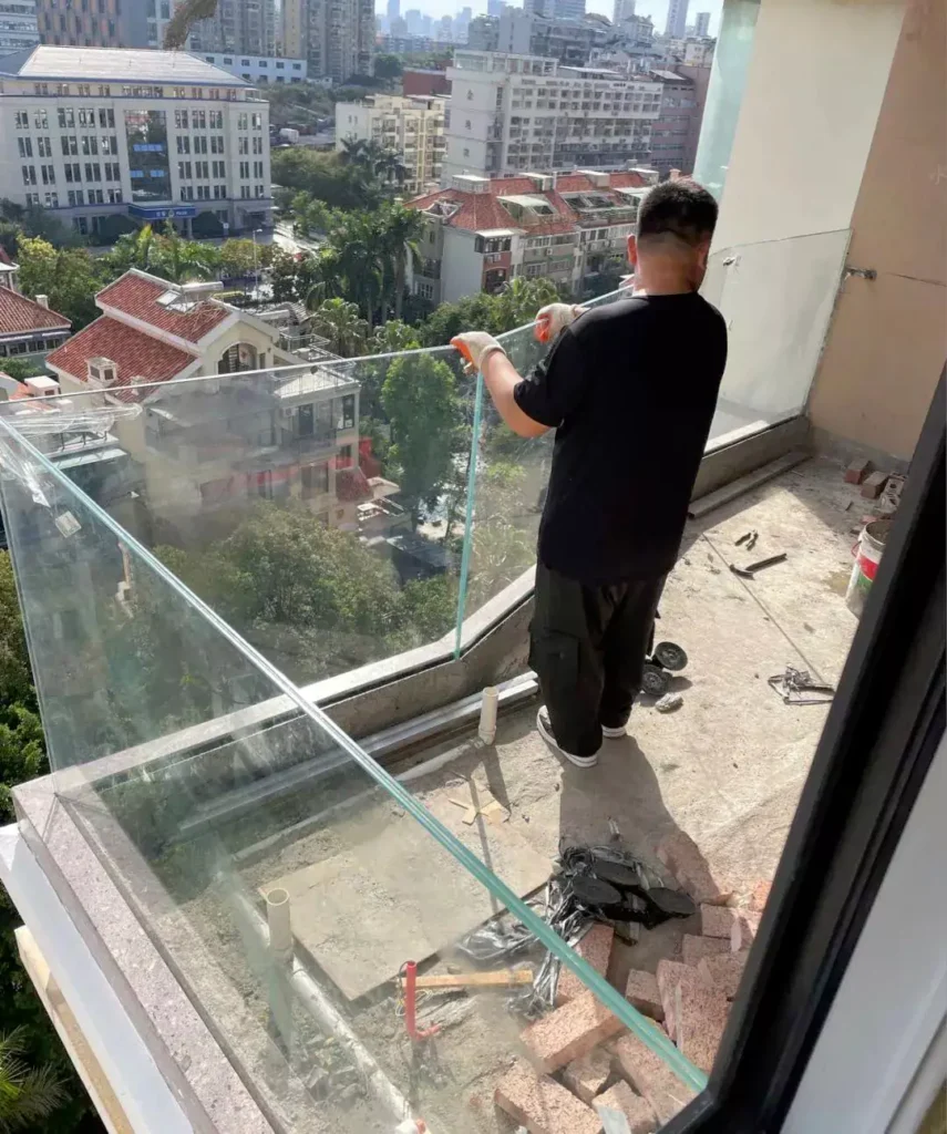 Installing glass railings