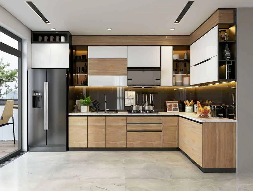 L-shaped kitchen