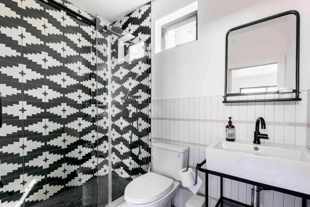 Bold black & white contrast