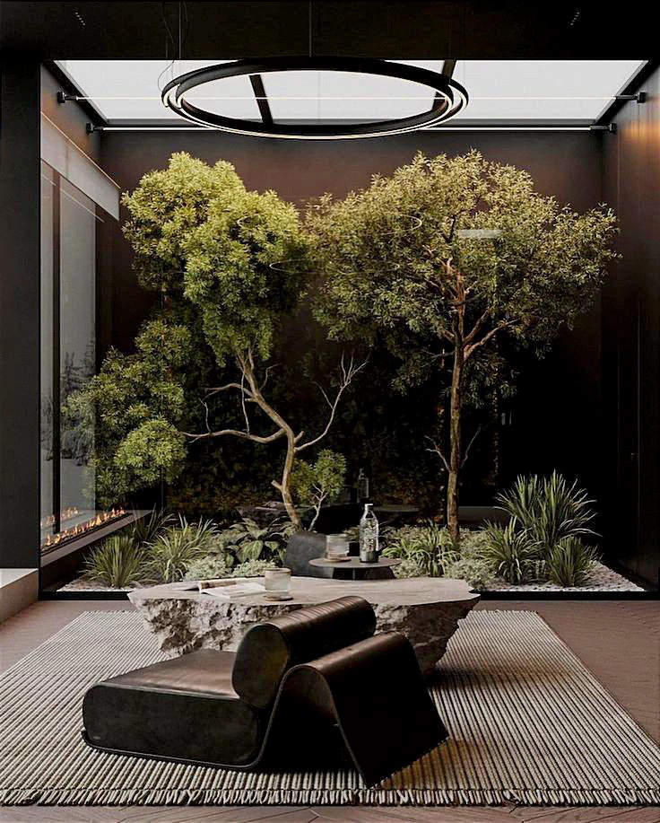 Green plants in the villa