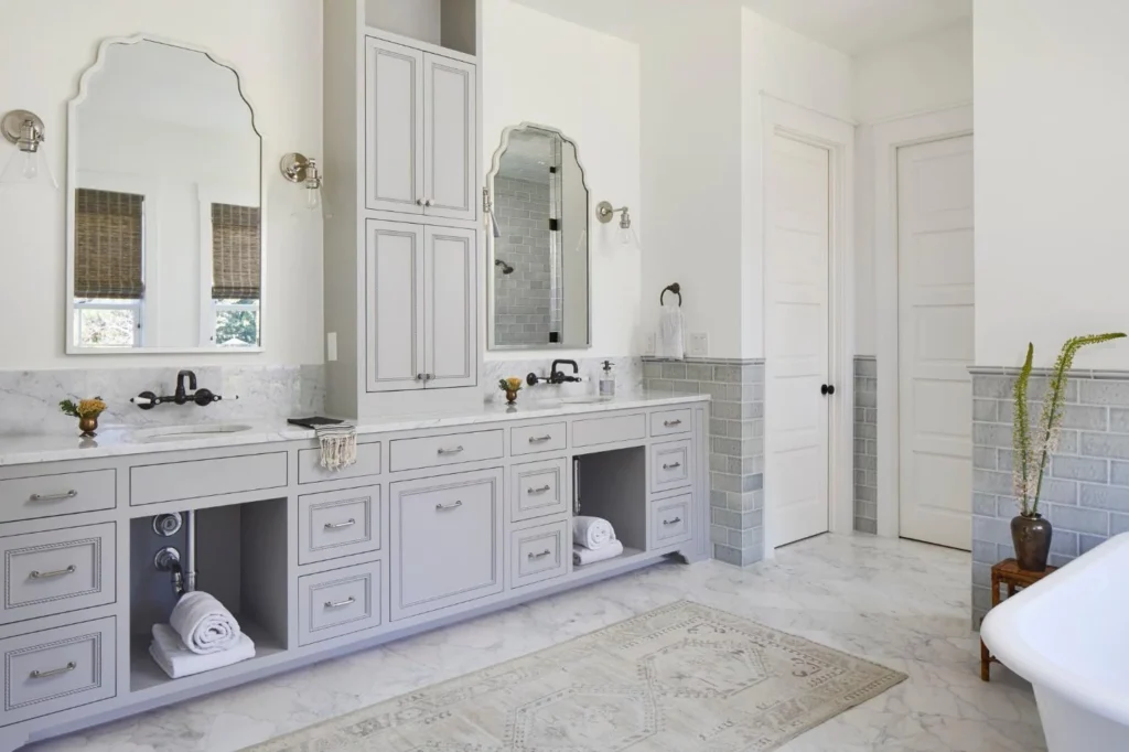 Twin vanities for shared spaces