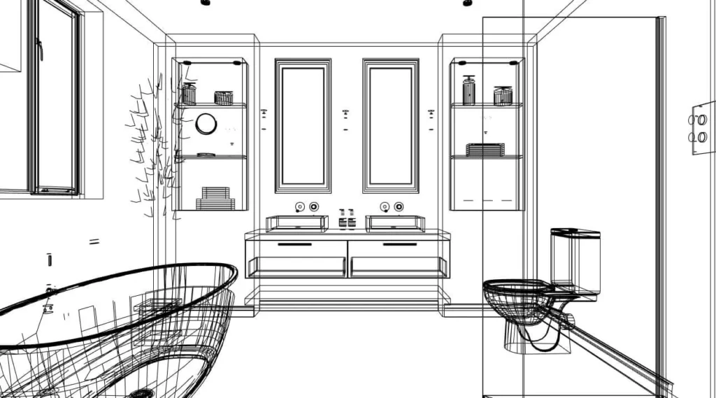 Bathroom design drawing